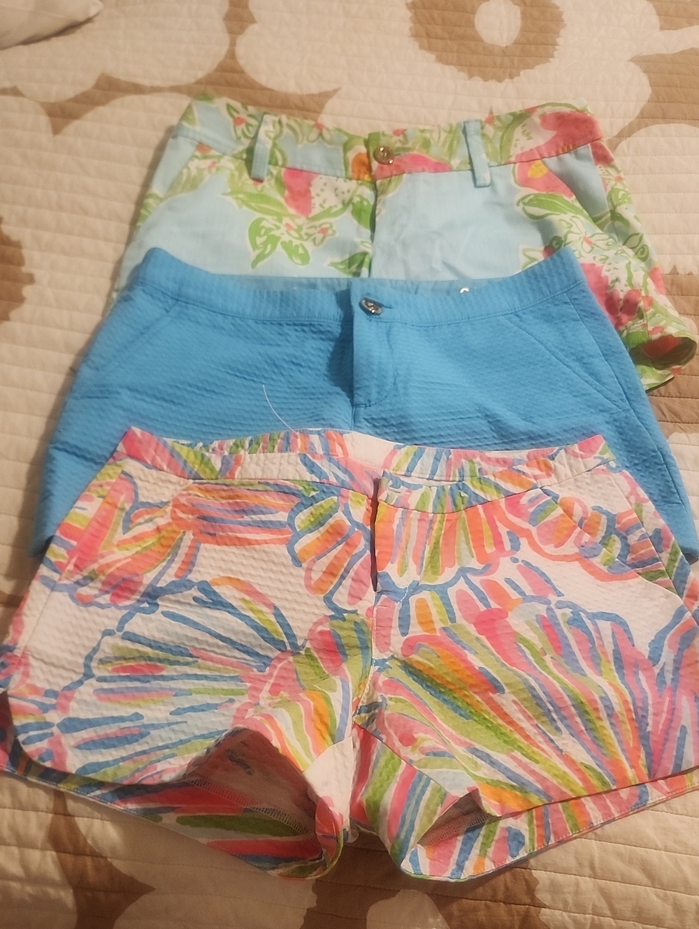 Lilly Pulitzer Trio — Bright Multi, Aqua Floral & Sky Blue Shorts